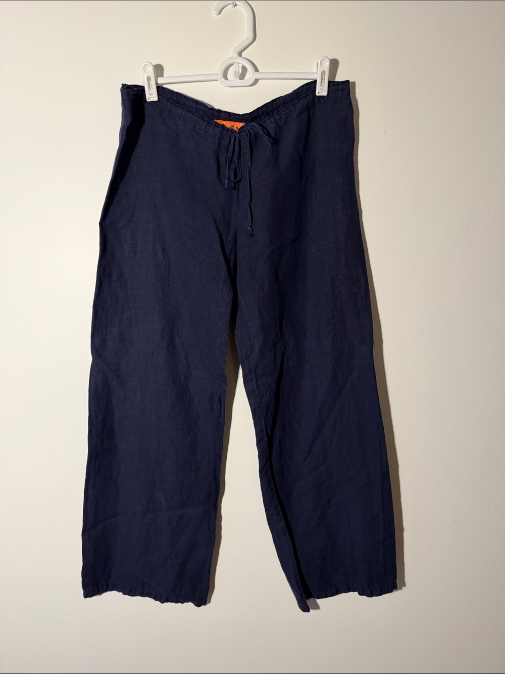 Vintage Juicy Couture Navy Drawstring Linen Pants - sz. S - Picture 1 of 4